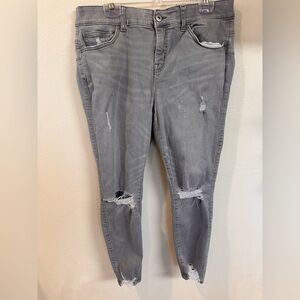 TORRID Grey Bombshell Skinny Ripped Distressed Size 18R casual high rise
